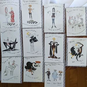 LOT of 11 vintage postcards Comedy sarcastic Humour By Lincoln Exley